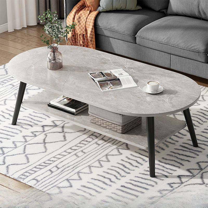 Nova Marble Coffee Table Double Stack Grey Lounge Table