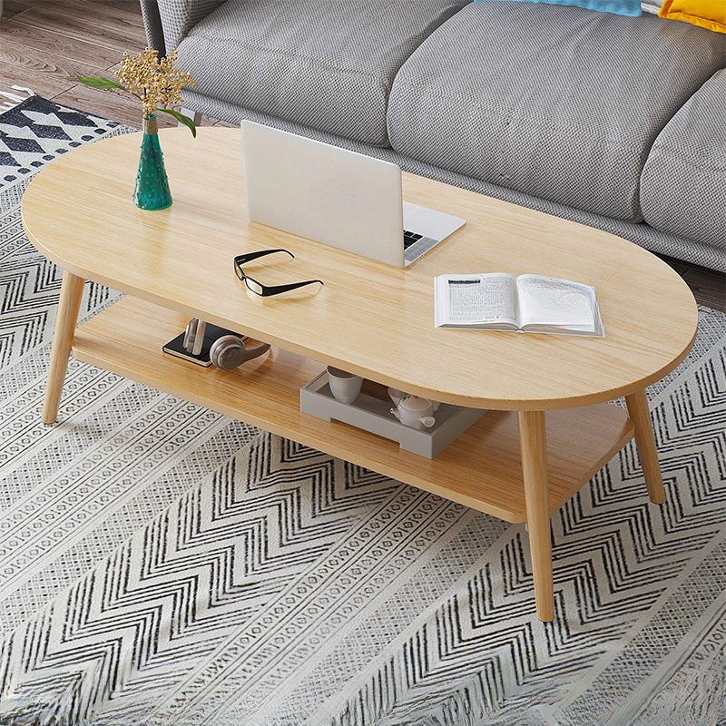 Natura Oak Coffee Table Light Wooden Lounge Oval Table 120cm