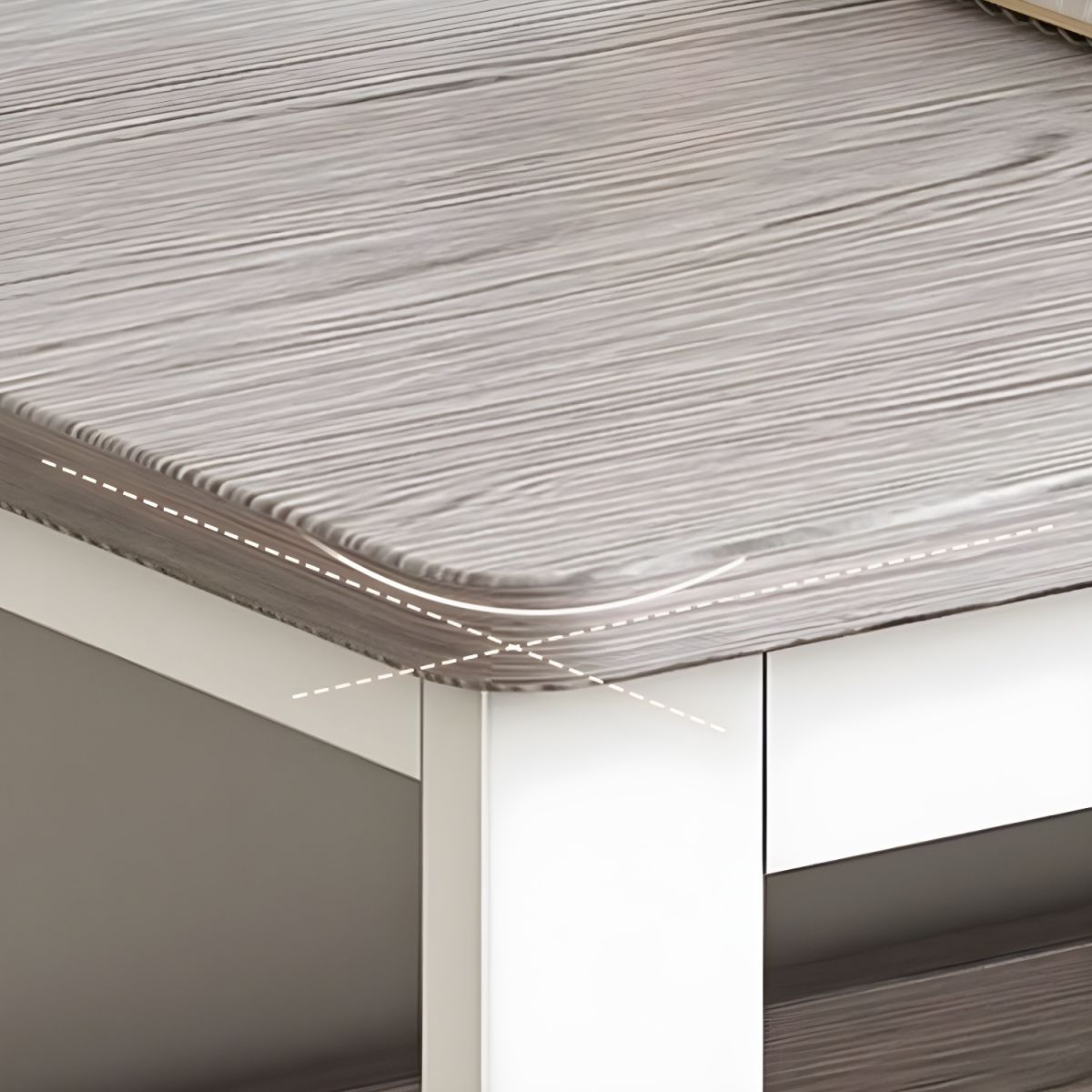 Kensington Modern Computer Desk with Storage Drawers Office Table (Grey)