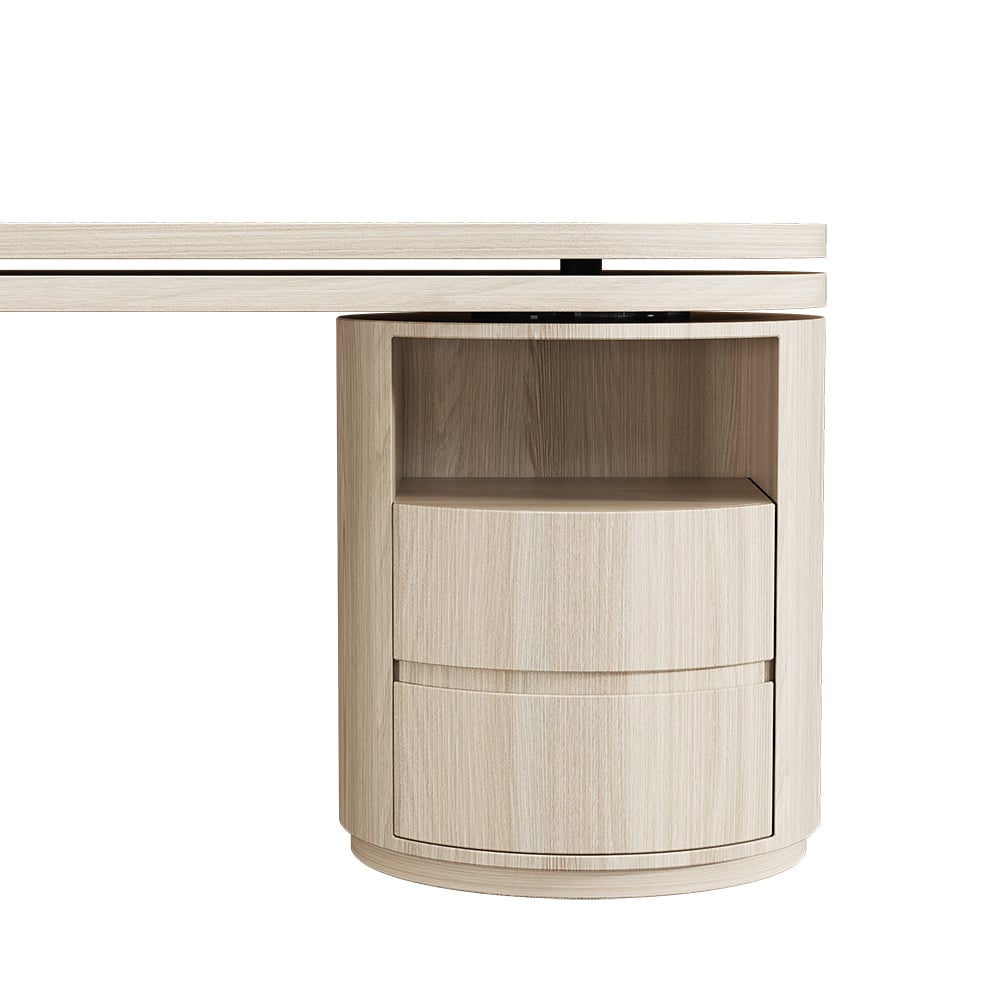 Chelsea 152cm L Shaped Rotatable Executive Office Desk Swivel Drawer