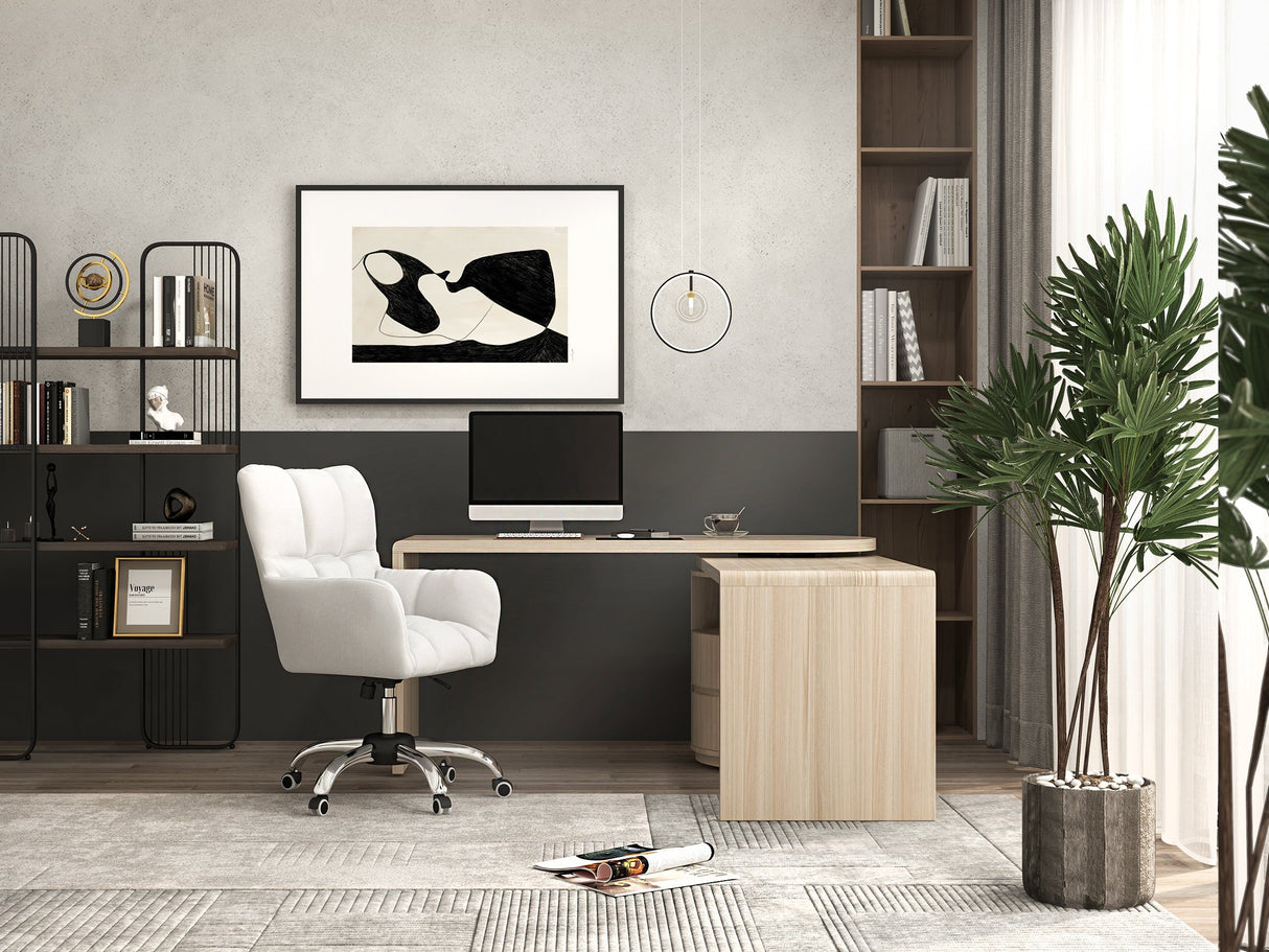 Chelsea 152cm L Shaped Rotatable Executive Office Desk Swivel Drawer