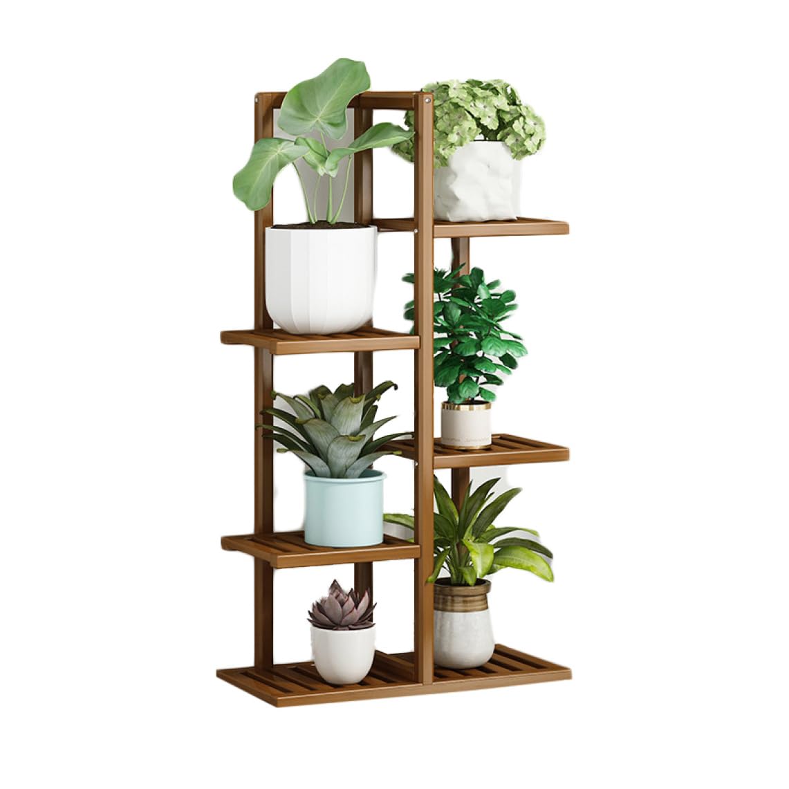 Summit Plant Stand 6 Tier Oak Rack Pot Gallery Holder Display