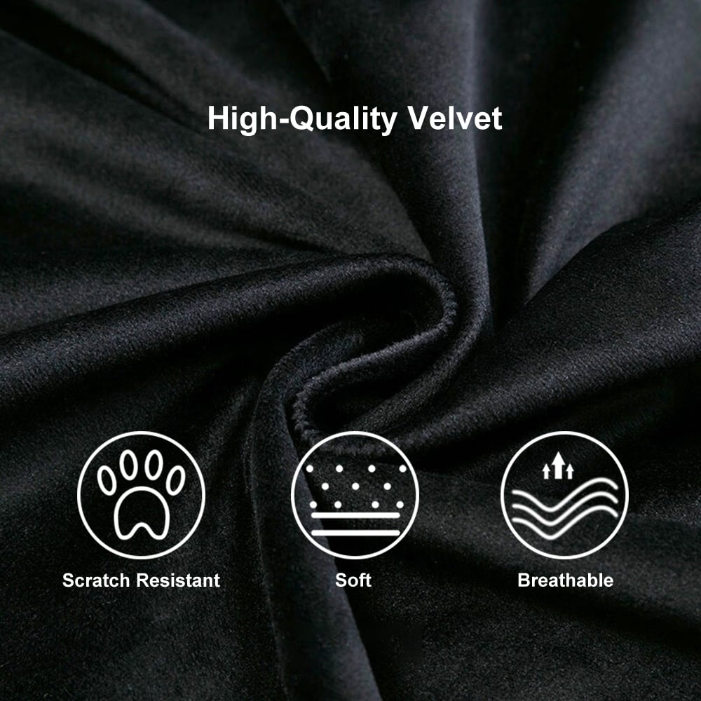 Modern Bar Stool Velvet Adjustable Height Swivel Full Back Counter Seat Black