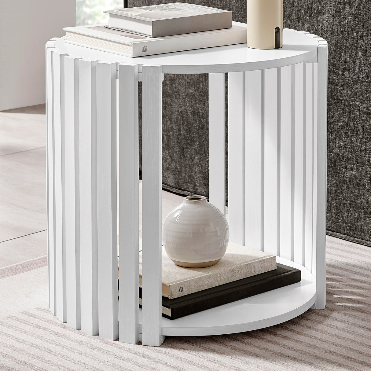 Alana Side Table Minimalist Round Contemporary End Table