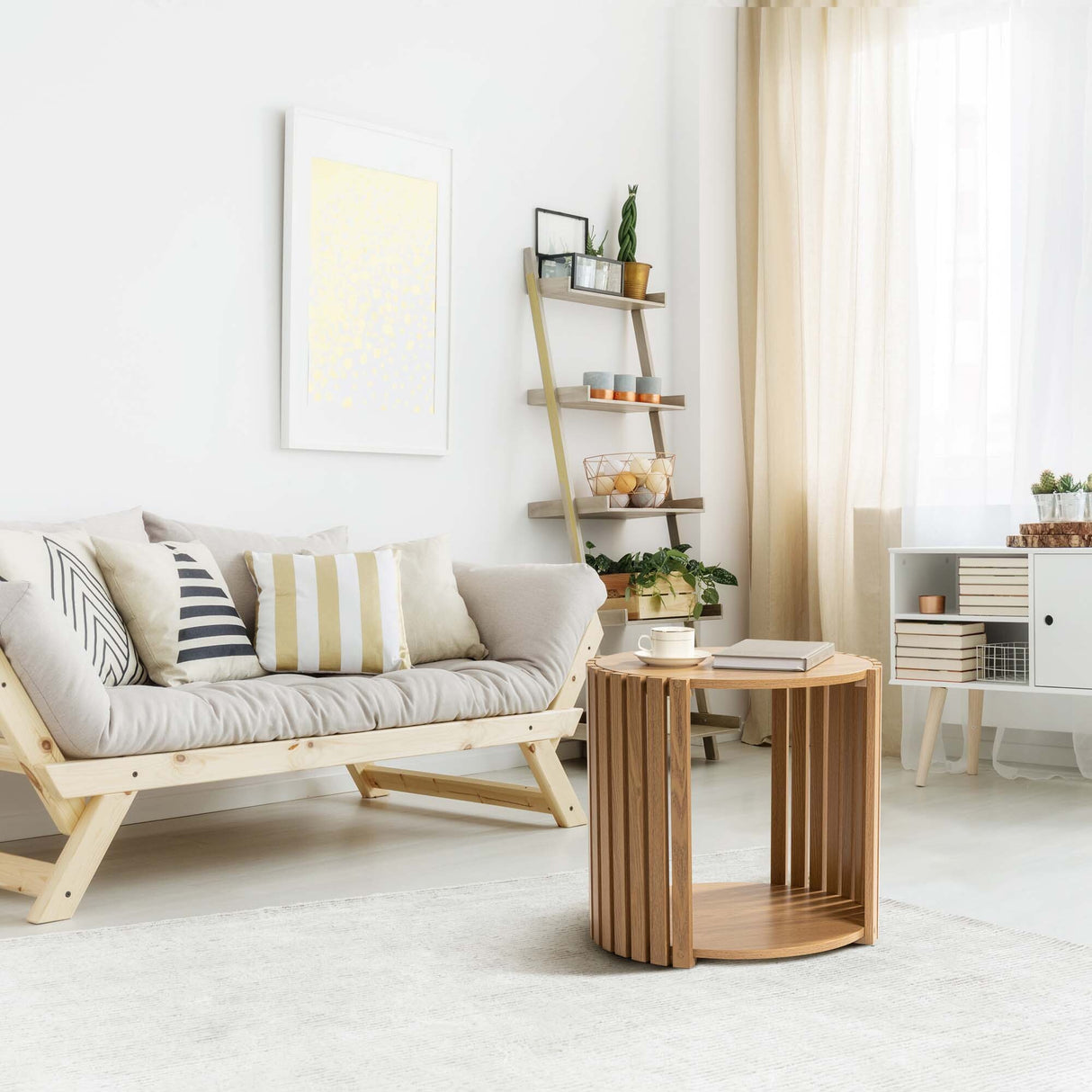 Alana Side Table Minimalist Round Contemporary End Table