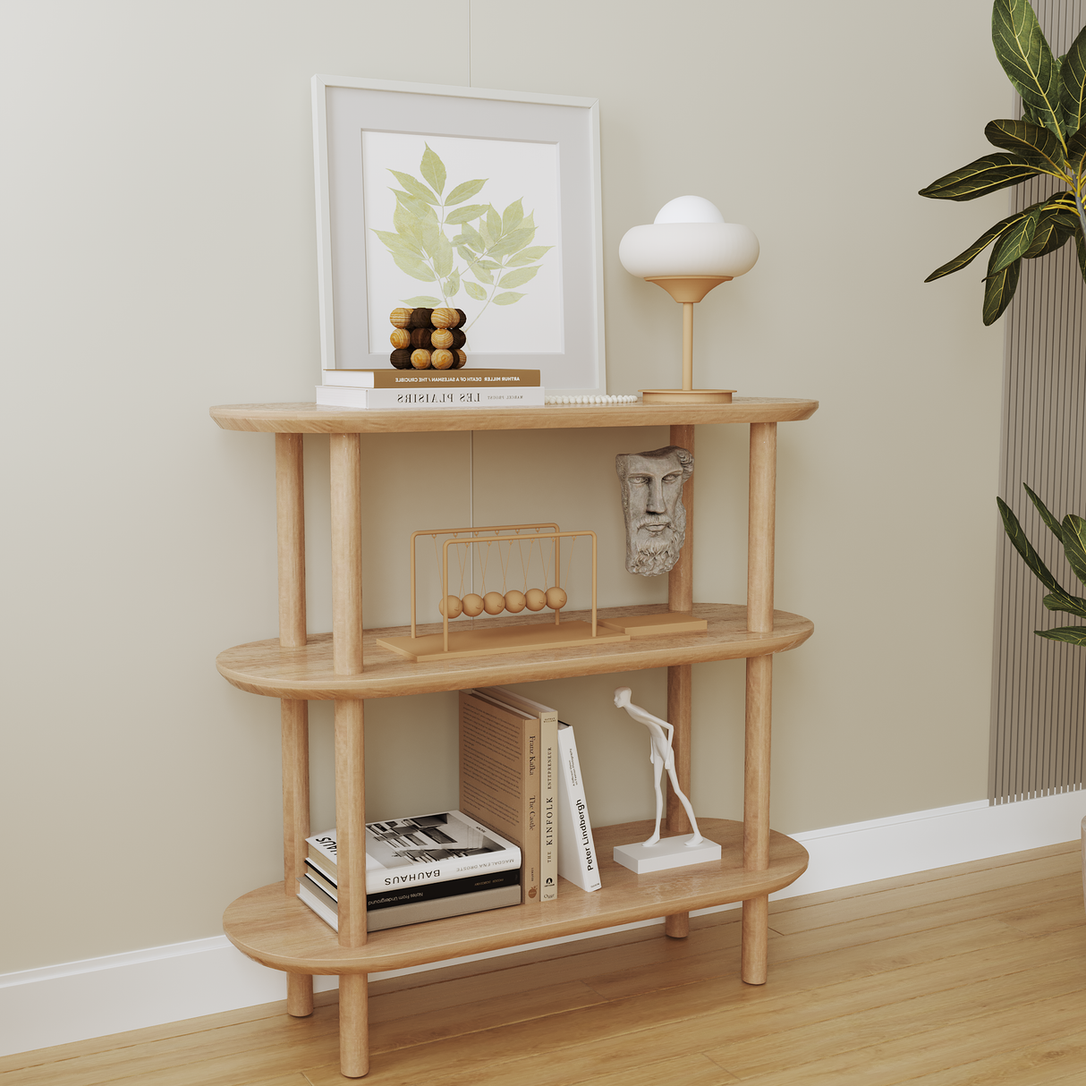 Oakridge Console Table Light Wooden Hallway Table Bedroom Wall Book Shelf