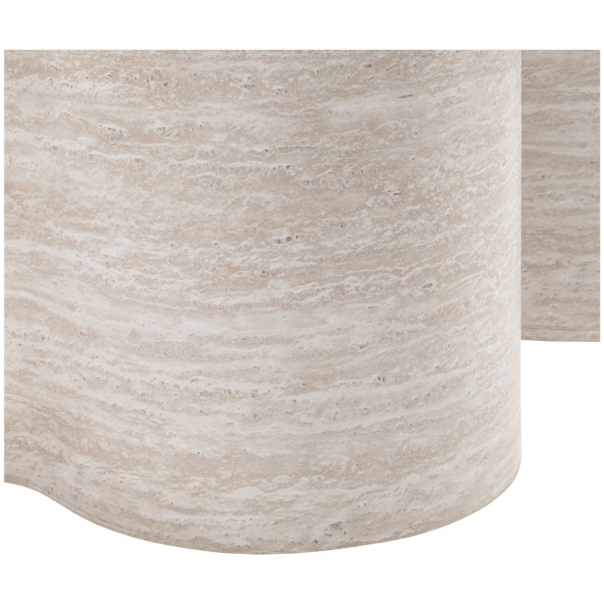 Louie Travertine Look Coffee Table Tempered Glass Table 120cm