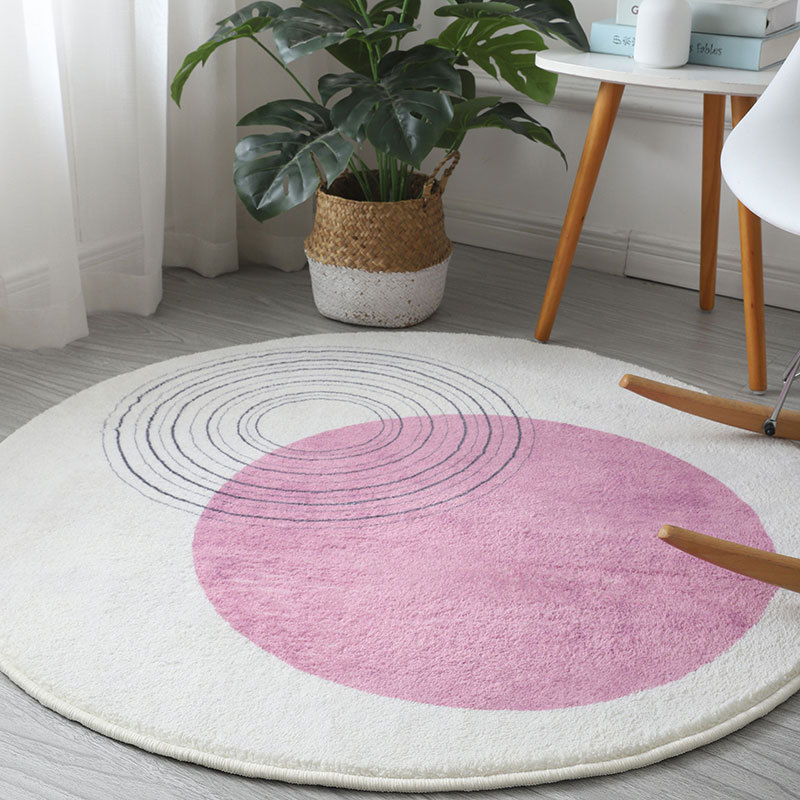 Fiona Round Rug Pink 100 x 100 Large Floor Rug Designer Living Room Rug