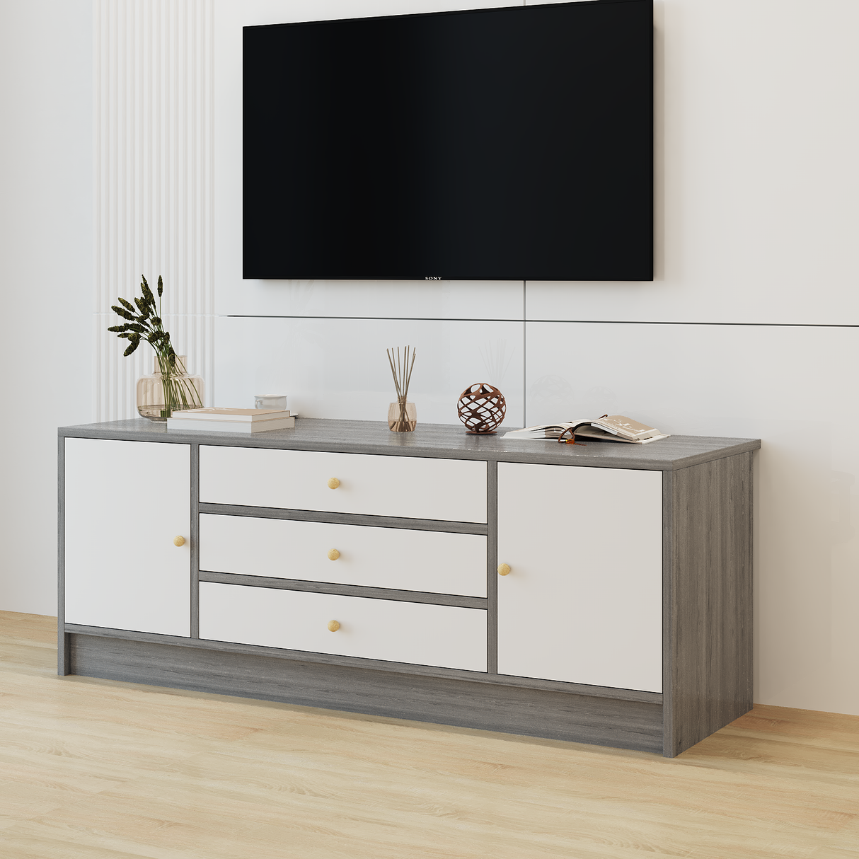 Cambridge 5 Drawer Entertainment Stand TV Cabinet With Storage