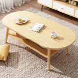 Natura Oak Coffee Table Light Wooden Lounge Oval Table 120cm