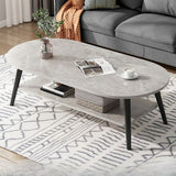 Nova Marble Coffee Table Double Stack Grey Lounge Table