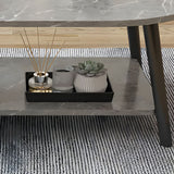 Nova Marble Coffee Table Double Stack Grey Lounge Table