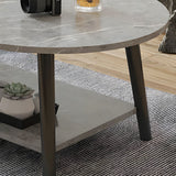 Nova Marble Coffee Table Double Stack Grey Lounge Table