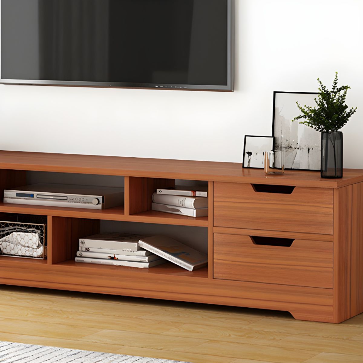 Charlotte 3 Drawer TV Cabinet Entertainment Unit Stand With Storage