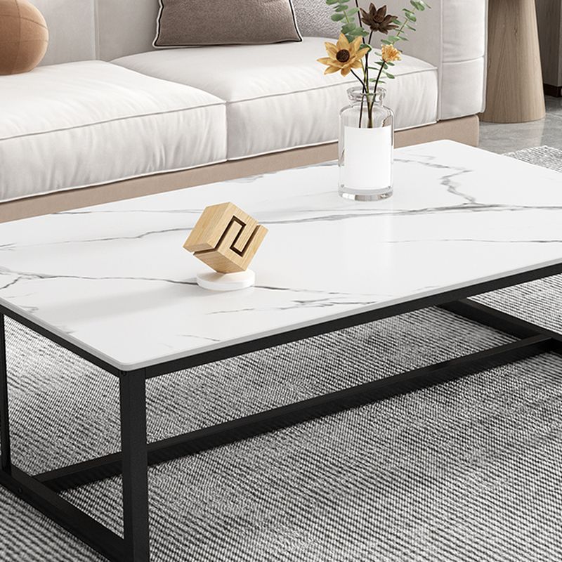 Venice Modern Marble Coffee Table With Gloss Finish (White)