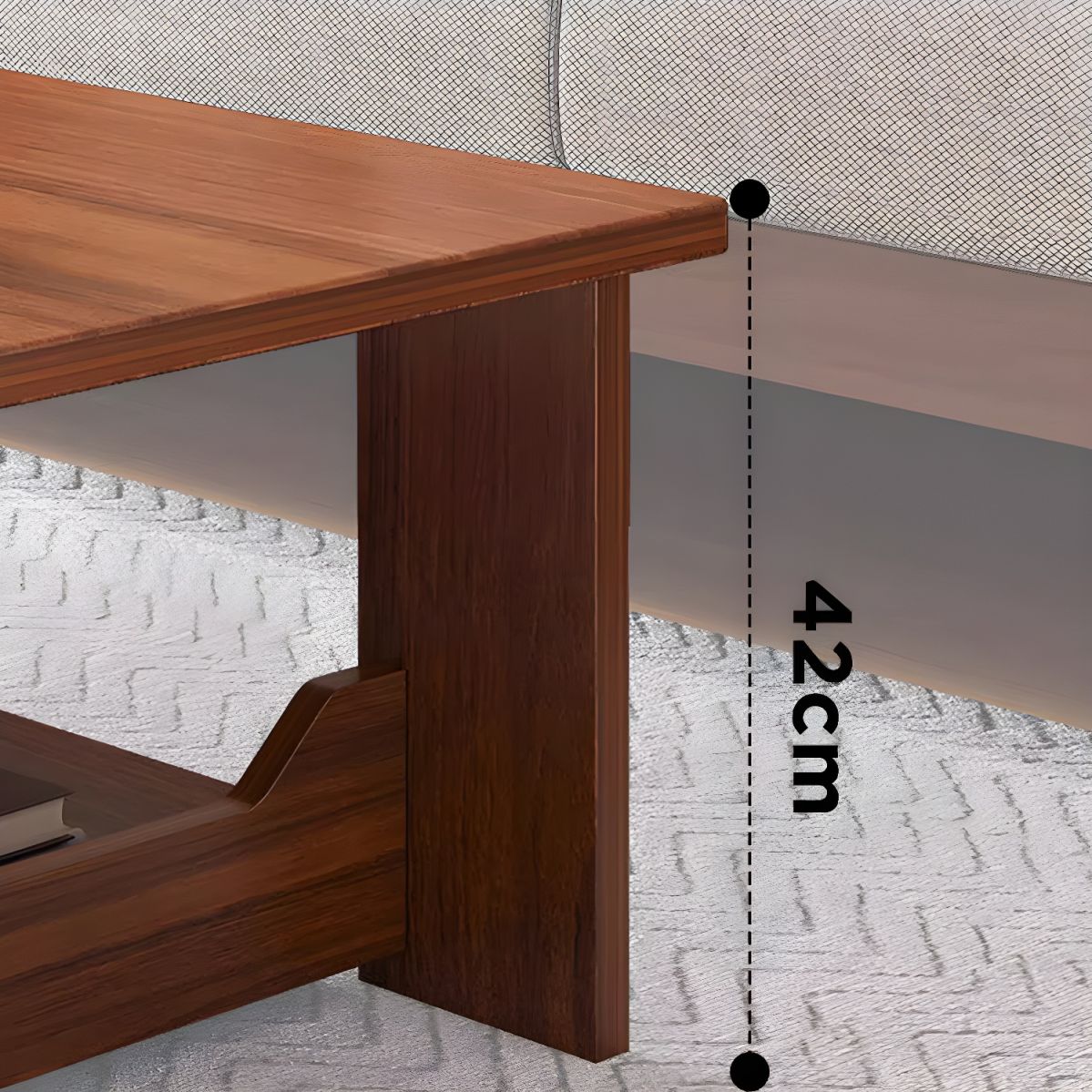 Terra Walnut Coffee Table Wooden Shelf For Lounge