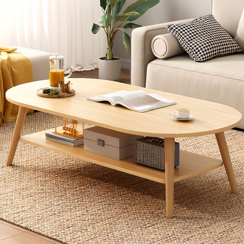 Natura Oak Coffee Table Light Wooden Lounge Oval Table 120cm