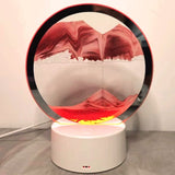 Sand Art 3D Quick Sand Moving Lamp Round Glass LED Table Light (Pink)