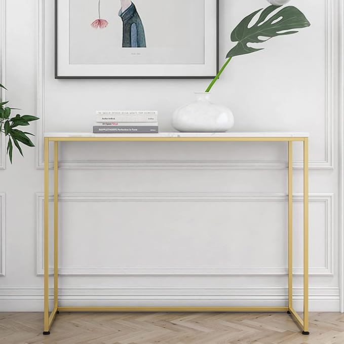 Nicole Console Table Marble Gold Hallway Shelf