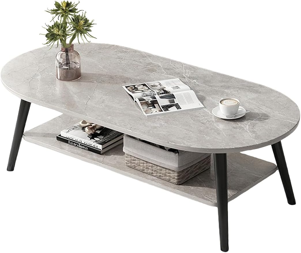 Nova Marble Coffee Table Double Stack Grey Lounge Table