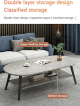 Nova Marble Coffee Table Double Stack Grey Lounge Table