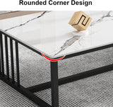 Venice Modern Marble Coffee Table With Gloss Finish (White)