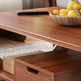 Terra Walnut Coffee Table Wooden Shelf For Lounge