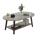 Nova Marble Coffee Table Double Stack Grey Lounge Table