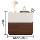 Alpine Wooden Nightstand Bedside Table Reversible Floating Shelf (White & Brown)