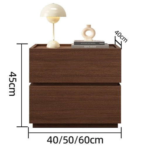 Alpine Wooden Nightstand Bedside Table Reversible Floating Shelf (Brown)