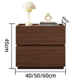 Alpine Wooden Nightstand Bedside Table Reversible Floating Shelf (Brown)