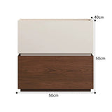 Alpine Wooden Nightstand Bedside Table Reversible Floating Shelf (White & Brown)