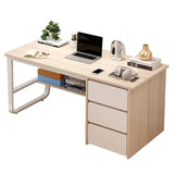 Ascend Executive Minimalist Computer Desk with Storage Drawers Office Table (Oak)