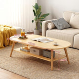 Natura Oak Coffee Table Light Wooden Lounge Oval Table 120cm