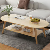 Natura Oak Coffee Table Light Wooden Lounge Oval Table 120cm