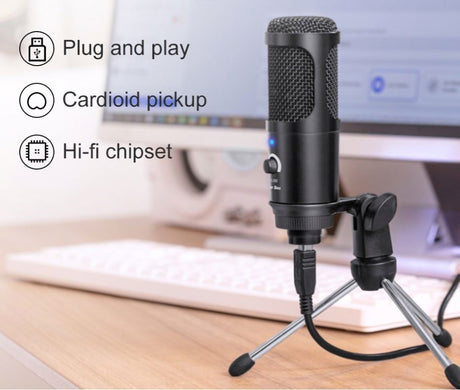 USB Microphone Condenser Noise Cancelling Cardioid Pickup Podcast Voice Recording Over Microphone