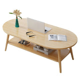 Natura Oak Coffee Table Light Wooden Lounge Oval Table 120cm