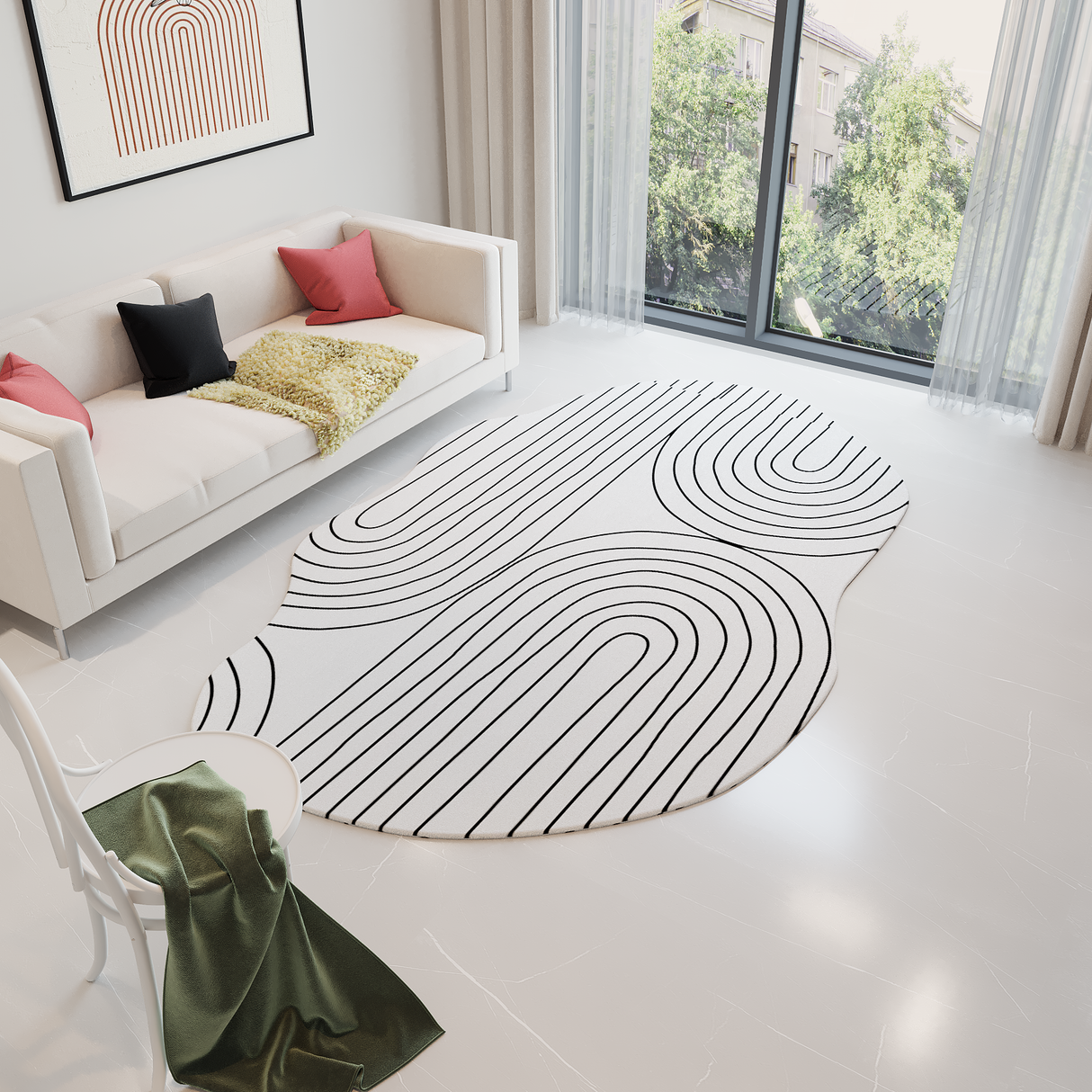 Milano Abstract 120cm x 80cm Large Floor Rug Designer Living Room Rug